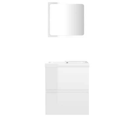 vidaXL Vonios kambario baldų komplektas, baltas, MDP, ypač blizgus