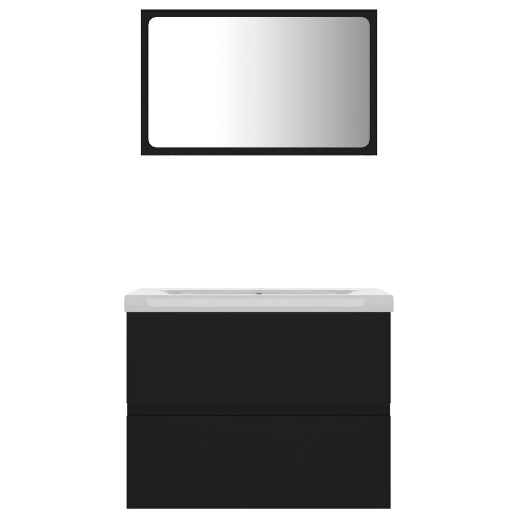 Vonios kambario baldų komplektas, juodos spalvos, MDP | Stepinfit
