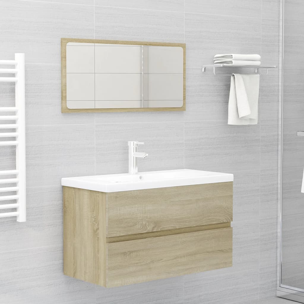 vidaXL Ensemble de meubles de salle de bain Chêne sonoma Aggloméré