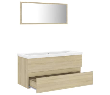 vidaXL Bathroom Furniture Set Sonoma Oak Engineered Wood