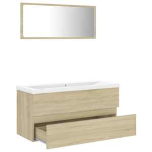 vidaXL Bathroom Furniture Set Sonoma Oak Engineered Wood