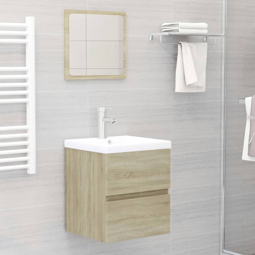 vidaXL Armoire d'évier avec lavabo intégré Chêne sonoma Aggloméré