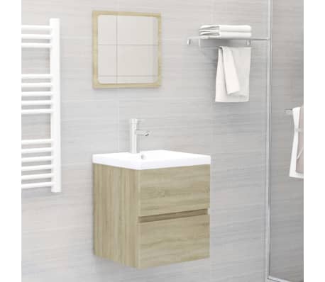 vidaXL Armoire d'évier avec lavabo intégré Chêne sonoma Aggloméré