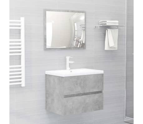 vidaXL Sink Cabinet with Built-in Basin Concrete Grey Engineered Wood