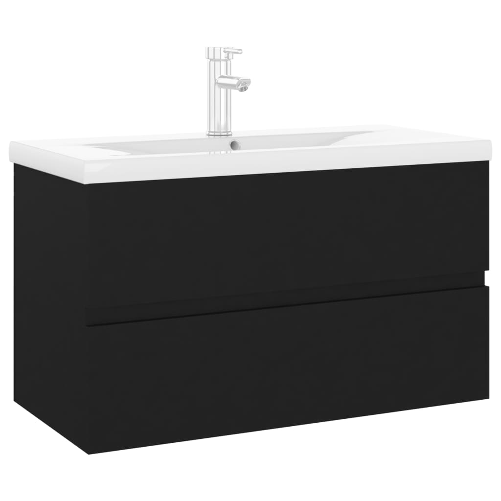 Diseño Vanguardista: Mueble de Baño Bequia Negro Mate con Lavabo