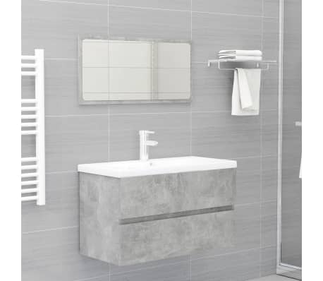 vidaXL Sink Cabinet with Built-in Basin Concrete Grey Engineered Wood