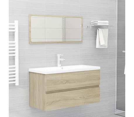 vidaXL Sink Cabinet with Built-in Basin Sonoma Oak Engineered Wood
