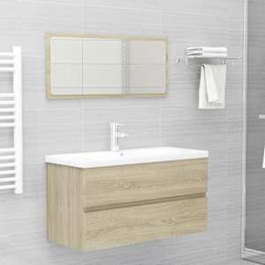 vidaXL Sink Cabinet with Built-in Basin Sonoma Oak Engineered Wood