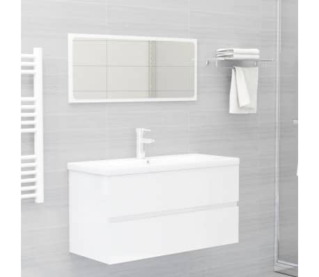 vidaXL valamukapp sisseehitatud valamuga, valge, tehispuit