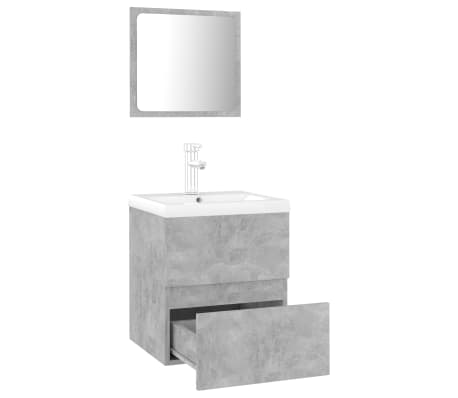 vidaXL Meubles de salle de bain gris béton bois d'ingénierie