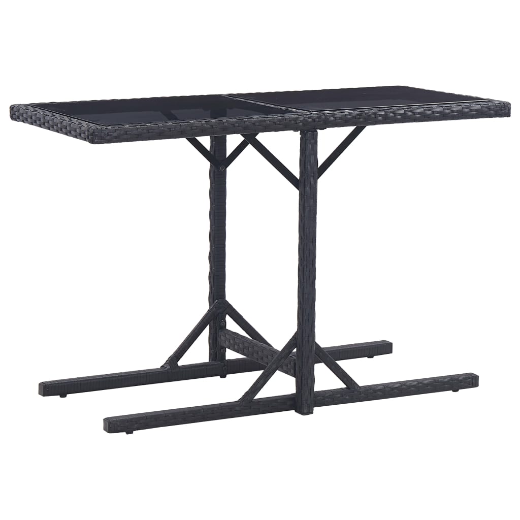 Set mobilier de grădină, 3 piese, negru