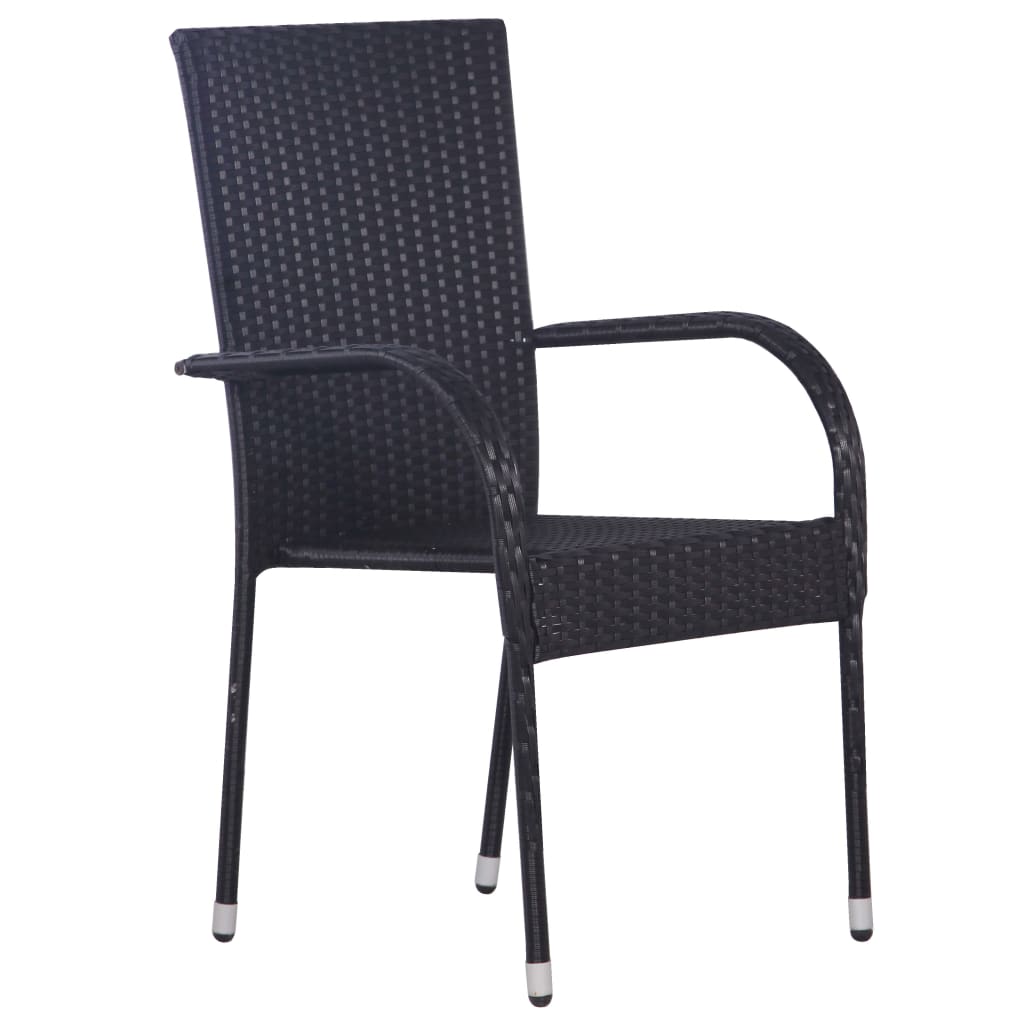 Set mobilier de grădină, 3 piese, negru