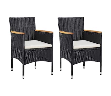 vidaXL 3 Hluta Gar&eth;bor&eth;stofusett Svart