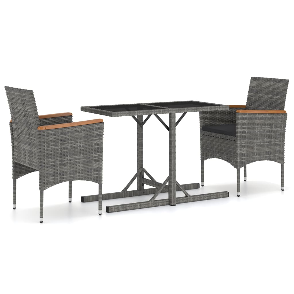 

vidaXL 3 Piece Patio Dining Set Gray