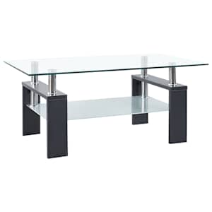 Konferenční stolek šedý a průhledný 95x55x40 cm tvrzené sklo - obrázek 2