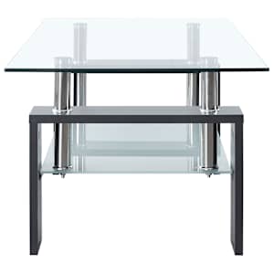 Konferenční stolek šedý a průhledný 95x55x40 cm tvrzené sklo - obrázek 5