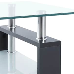 Konferenční stolek šedý a průhledný 95x55x40 cm tvrzené sklo - obrázek 7