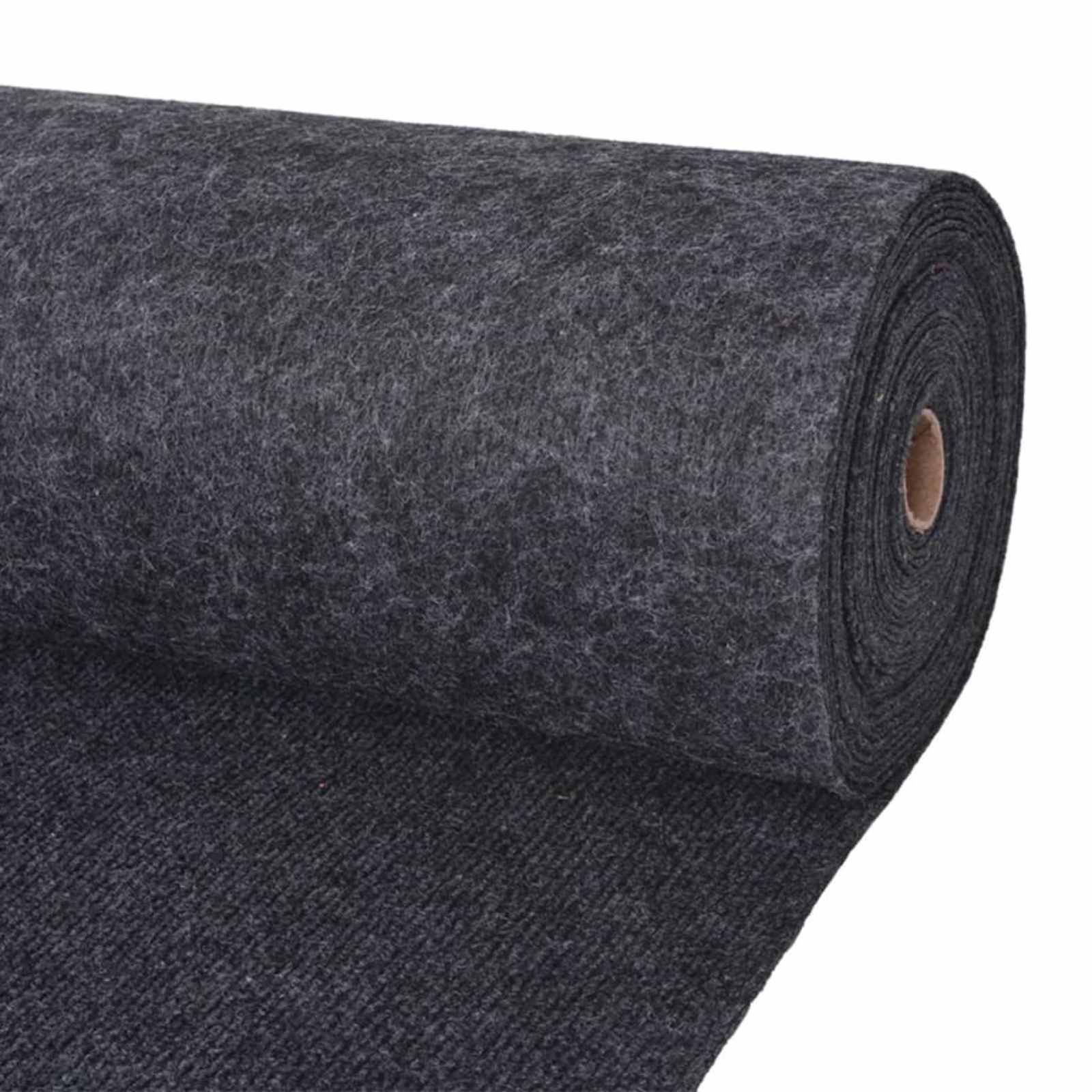 Tapijt Antracietkleurig 1,2 x 15 m Polyester image 1