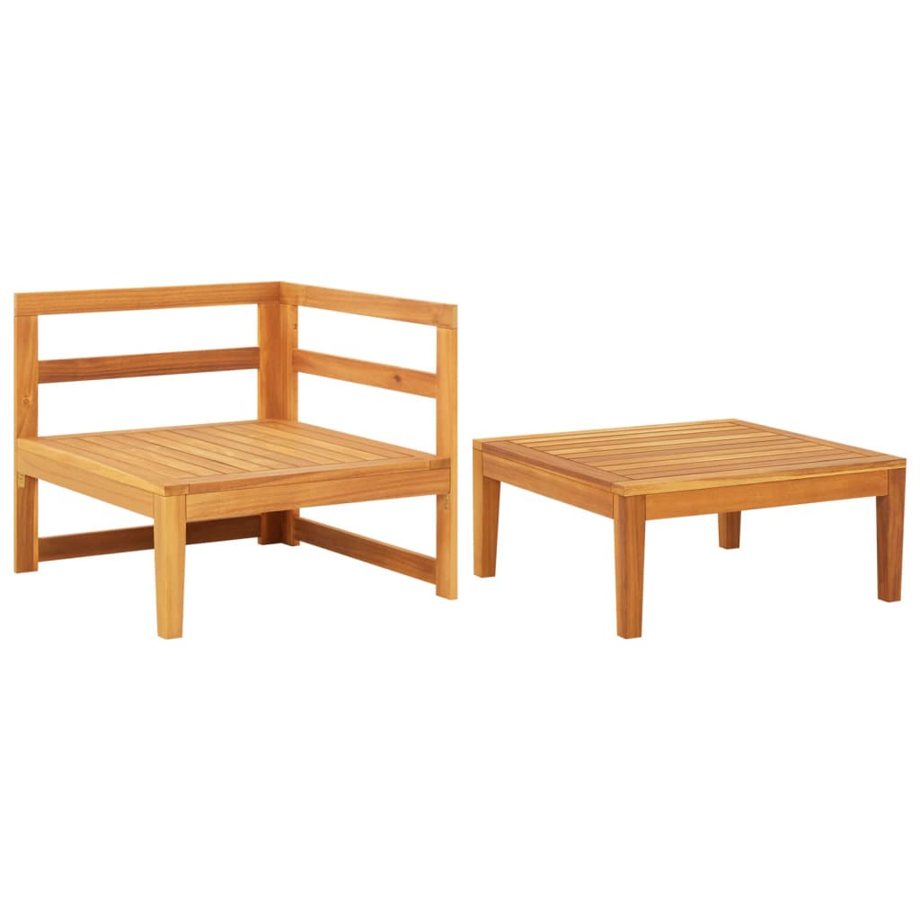 Set mobilier grădină cu perne gri închis, 2 piese, lemn acacia