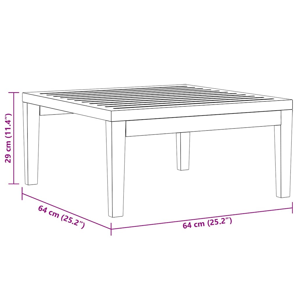 dārza galds, 64x64x29 cm, akācijas masīvkoks
