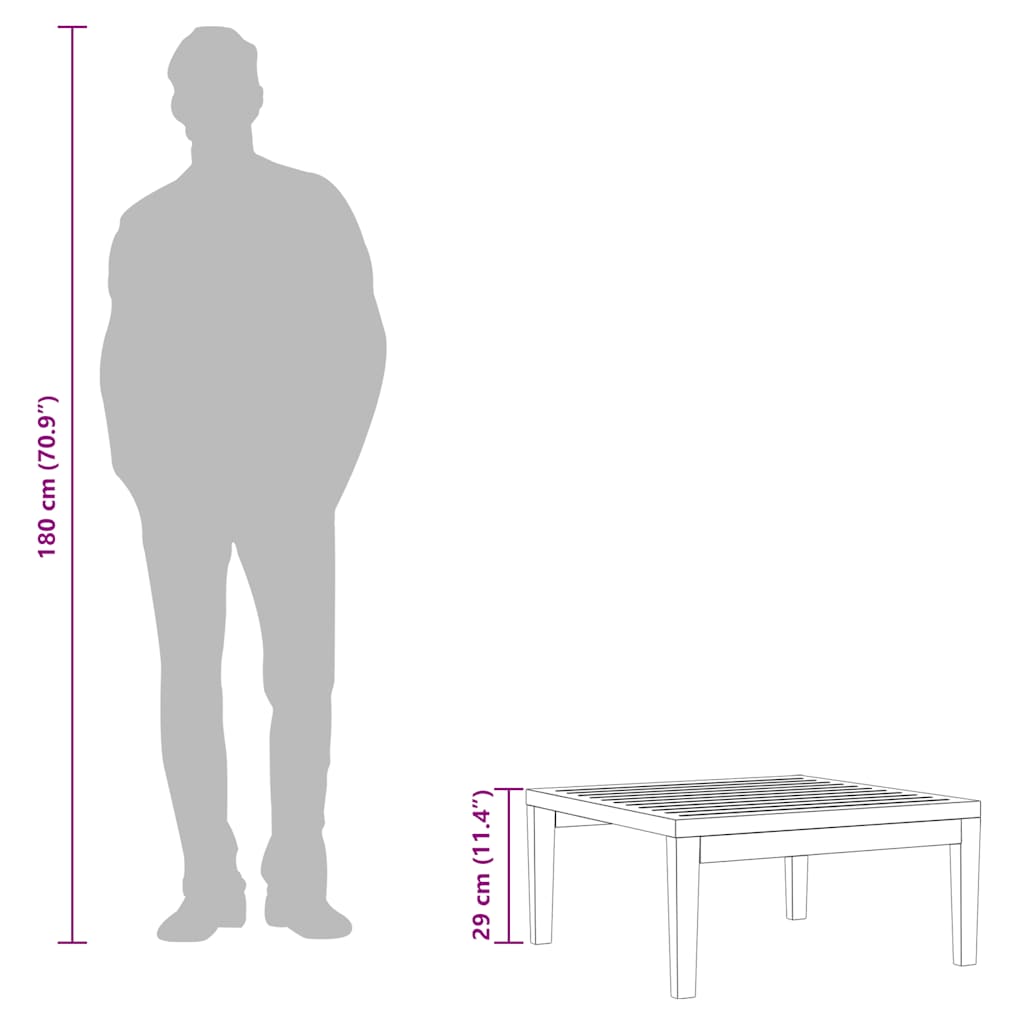 dārza galds, 64x64x29 cm, akācijas masīvkoks
