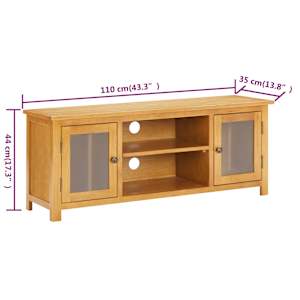 TV stolek 110 x 35 x 44 cm masivní dubové dřevo - obrázek 8