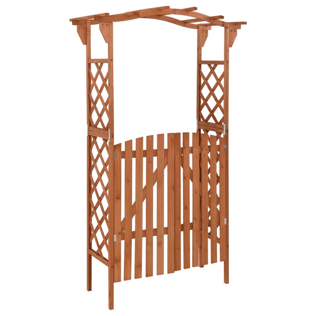 Pergola avec portail 116x40x204 cm Bois de sapin massif - SALALIS - SP027791