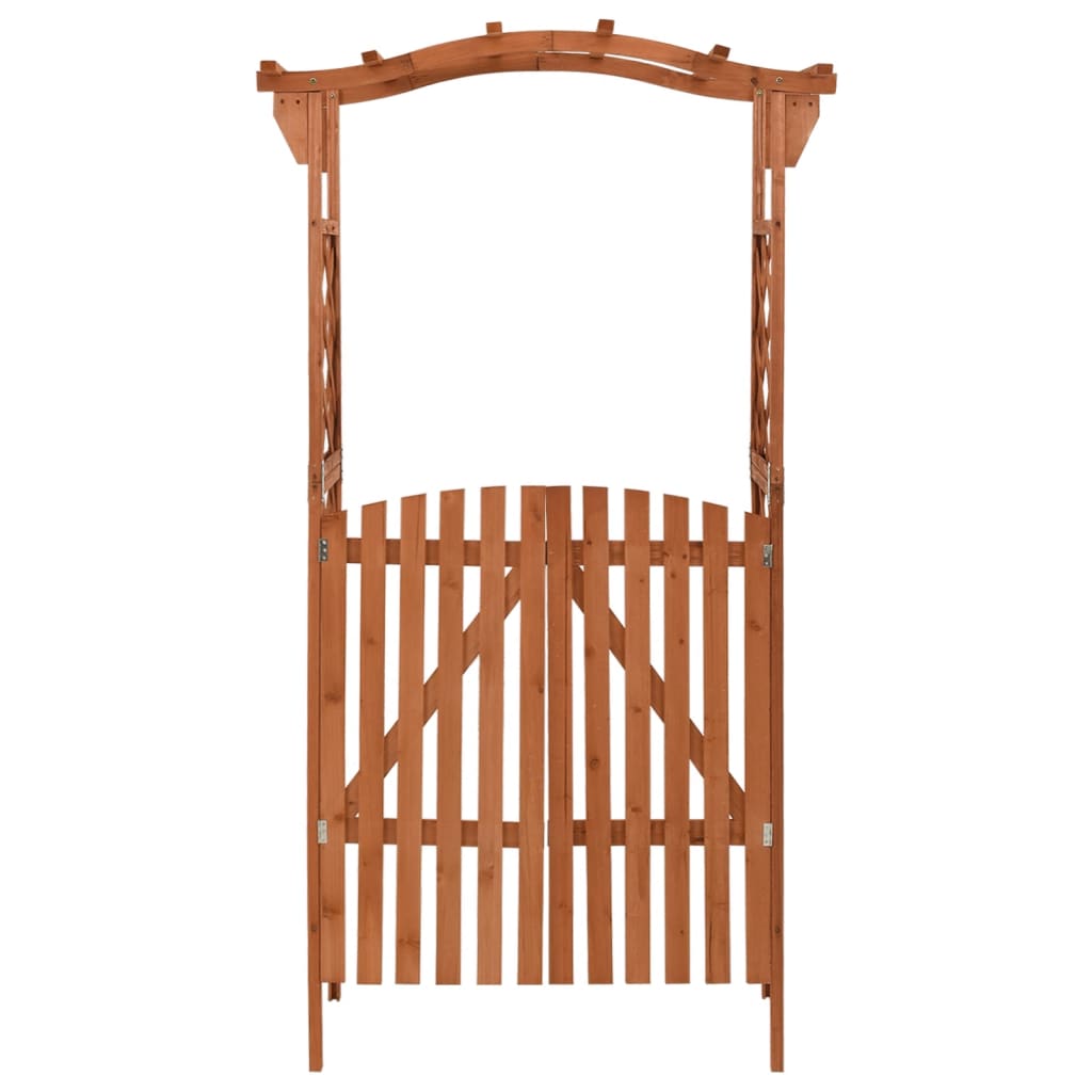 Pergola avec portail 116x40x204 cm Bois de sapin massif - SALALIS - SP027791