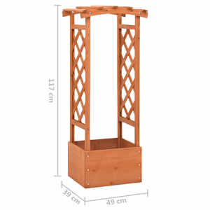 Truhlík s trelážovým obloukem 49 x 39 x 117 cm jedlové dřevo - obrázek 5