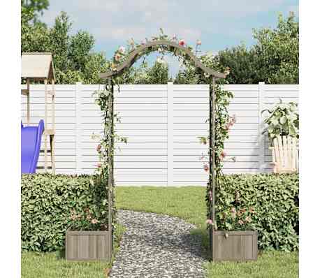 vidaXL GartenPergola mit Blumenkasten Grau Massivholz Tanne vidaXL.de