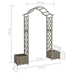 Zahradní pergola s truhlíky šedá masivní jedle - obrázek 7