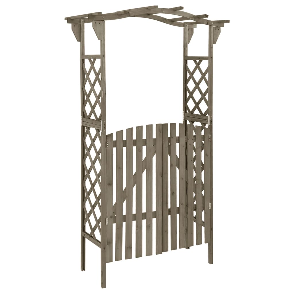 Photos - Display Cabinet / Bookcase VidaXL Pergola with Gate 45.7"x15.7"x80.3" Gray Solid Firwood 