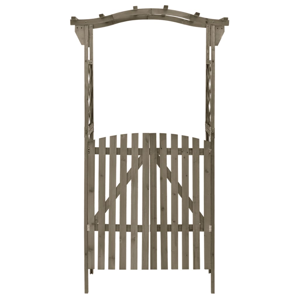 Pergola Outdoor Pergola Garden Arch with Gate for Deck Solid Wood Fir vidaXL - Picture 9 of 14