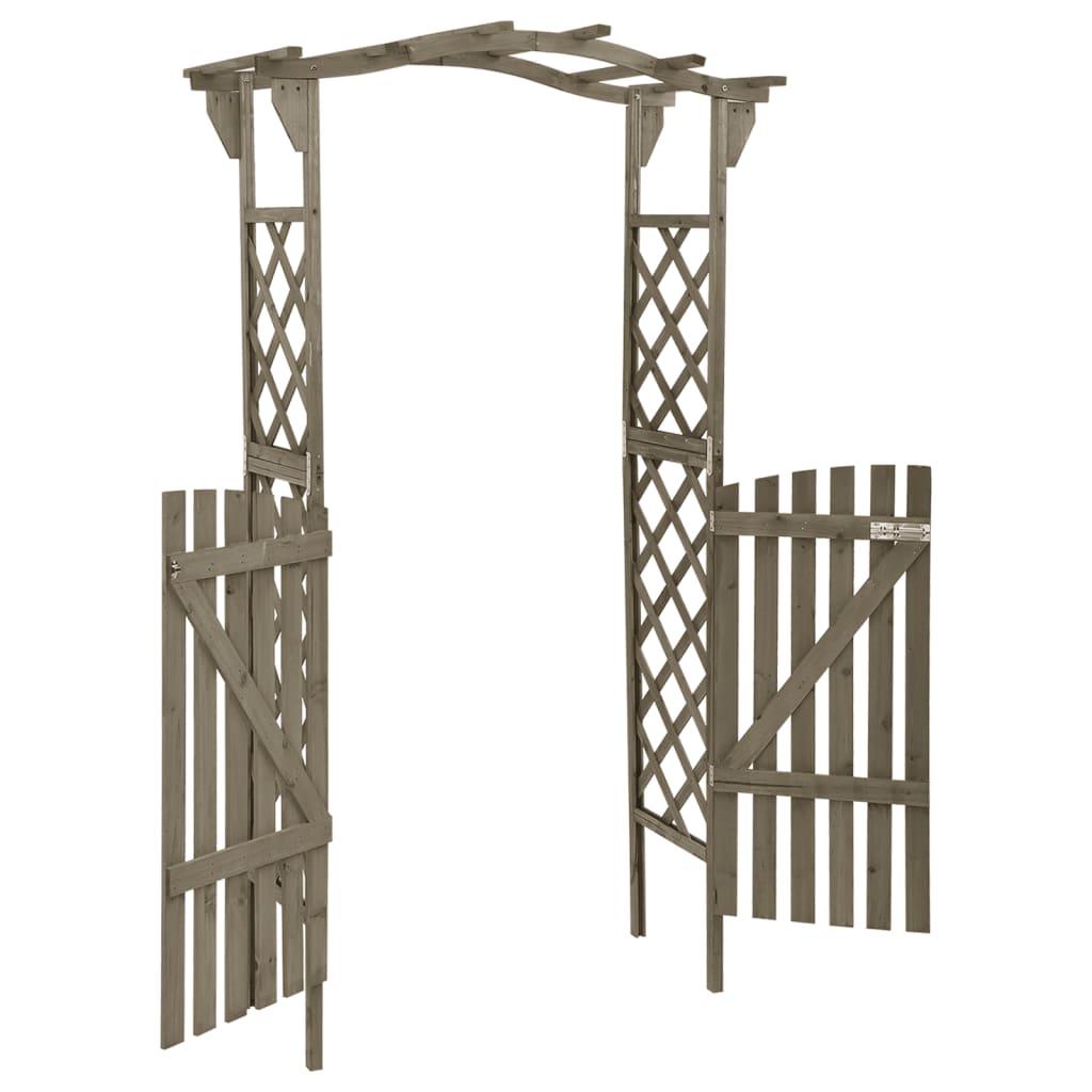 Pergola Outdoor Pergola Garden Arch with Gate for Deck Solid Wood Fir vidaXL - Picture 12 of 14