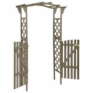 Pergola s brankou 116 x 40 x 204 cm šedá masivní jedle - obrázek 3
