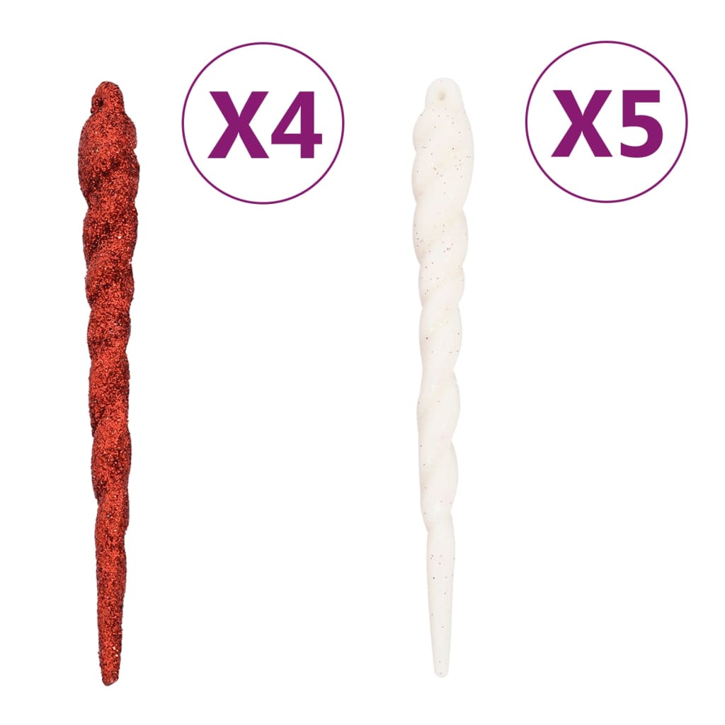 Komplet novoletnih bučk 64 kosov rdeče in bele - slika 13