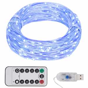 Světelný LED řetěz s 300 LED diodami modrý 30 m - obrázek 1