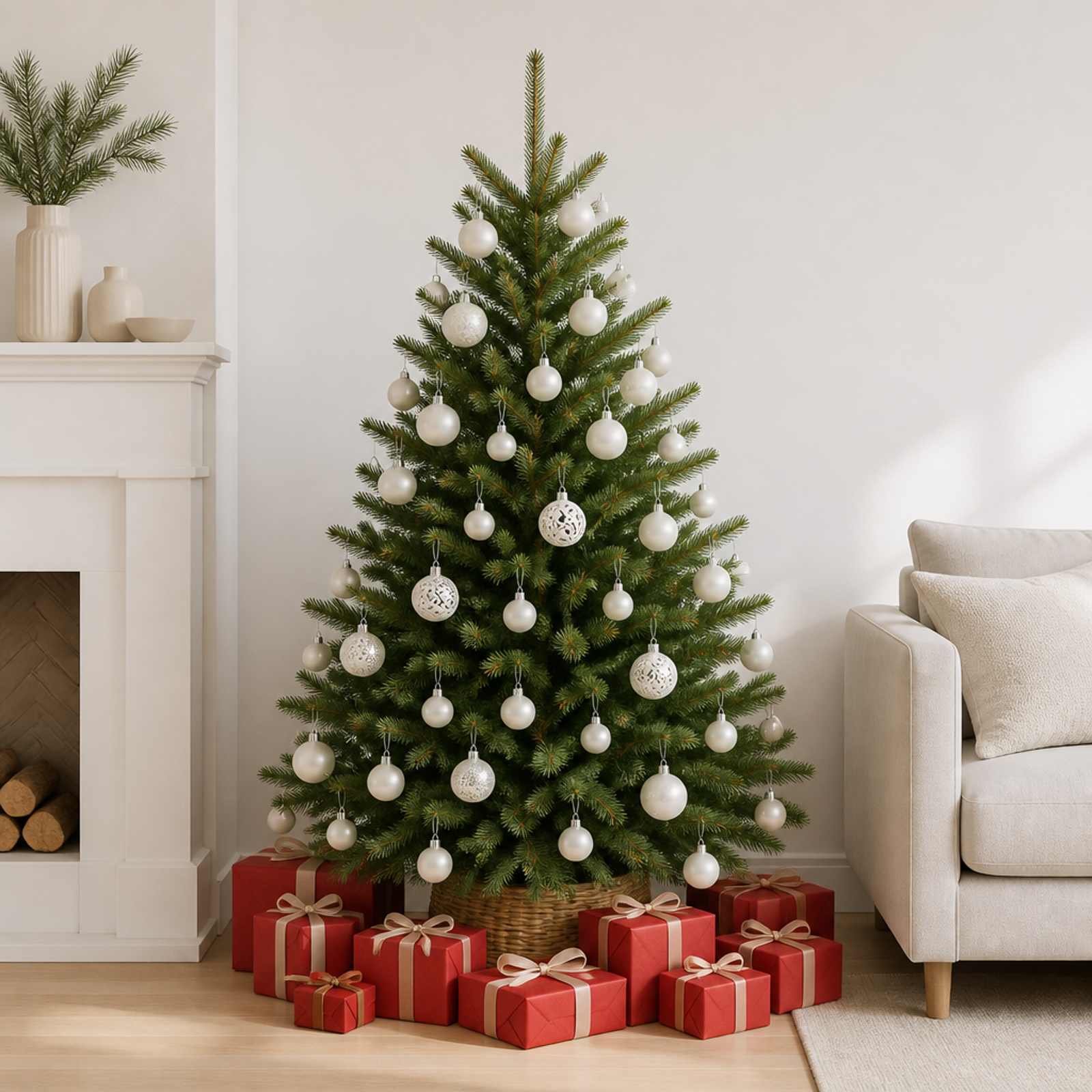 vidaXL 100-tlg. Weihnachtskugel-Set Weiß