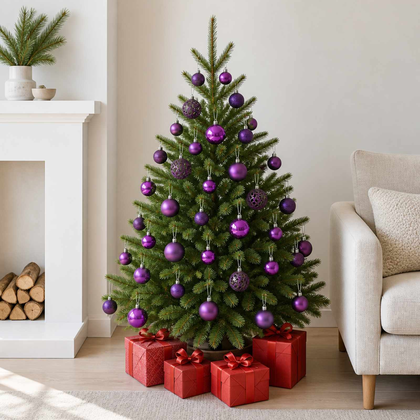 vidaXL 100-tlg. Weihnachtskugel-Set Lila