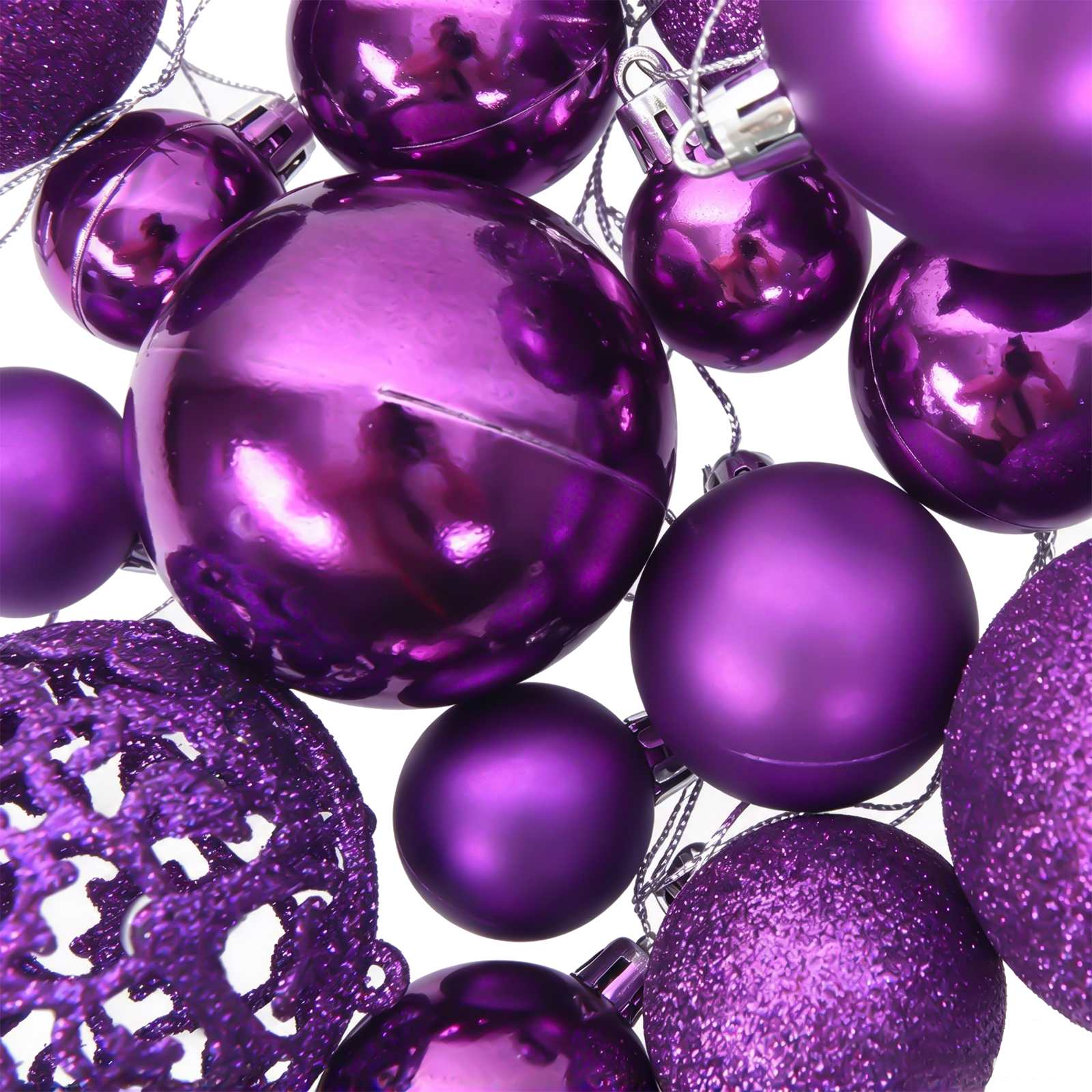 vidaXL 100-tlg. Weihnachtskugel-Set Lila – Bild 5