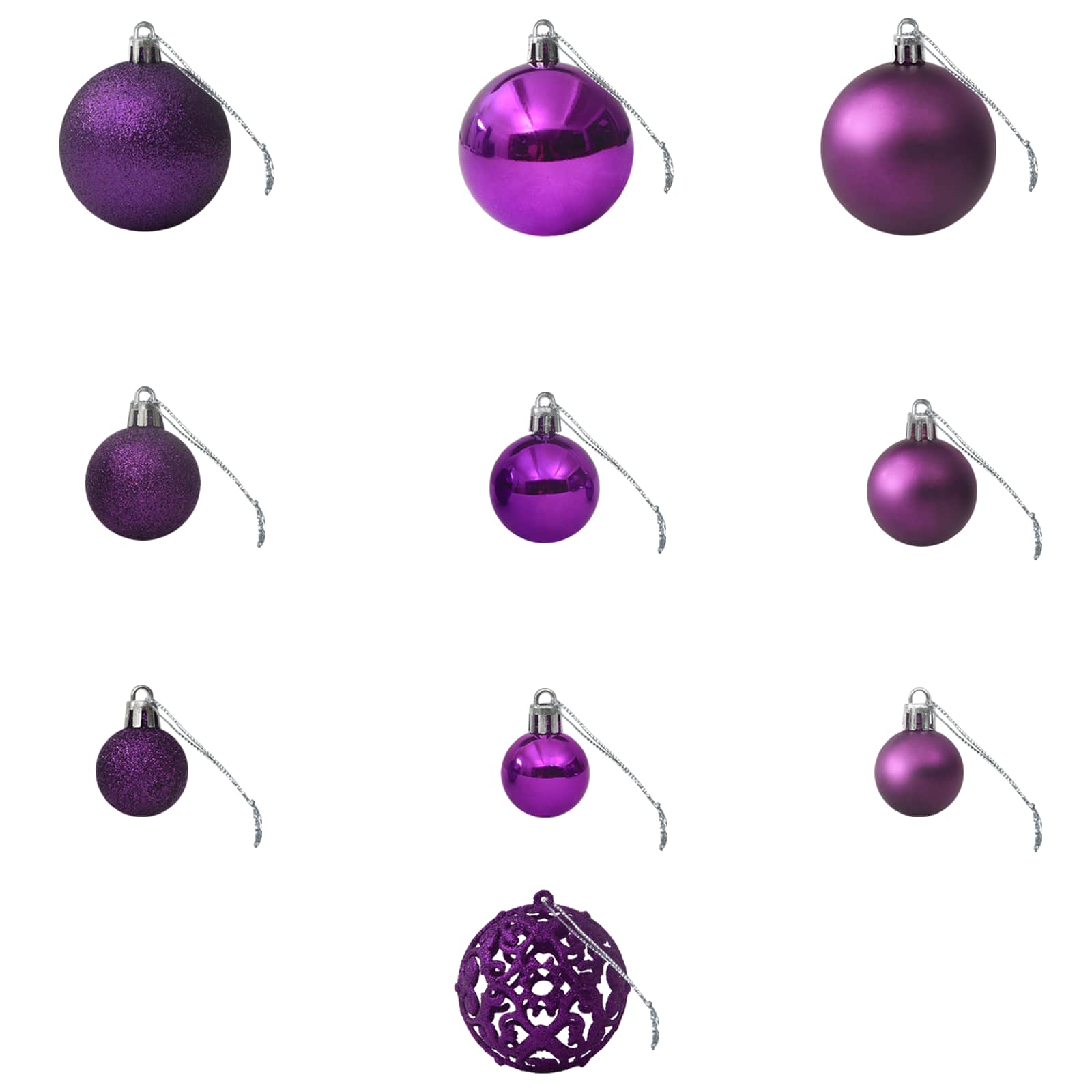 vidaXL 100-delige Kerstballenset paars, foto 4