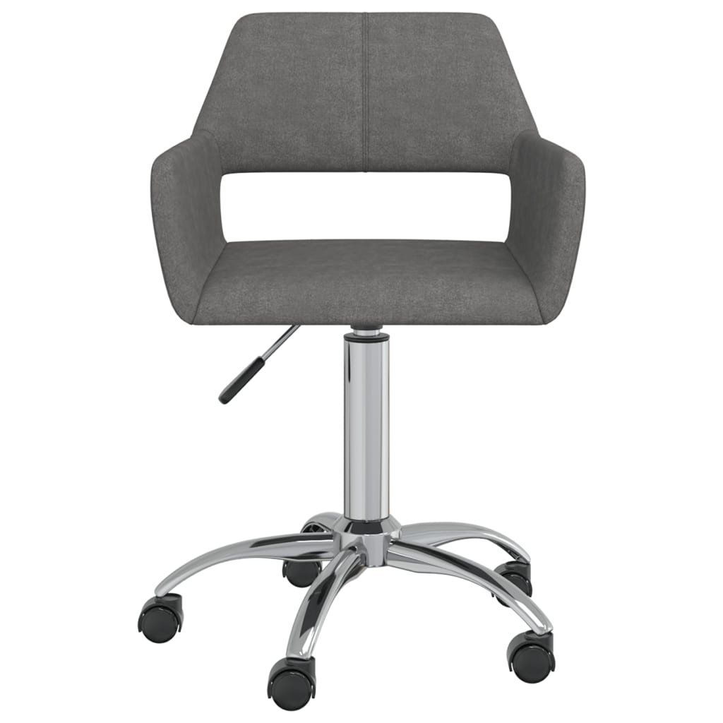 vidaXL Chaise pivotante de bureau Gris foncé Tissu