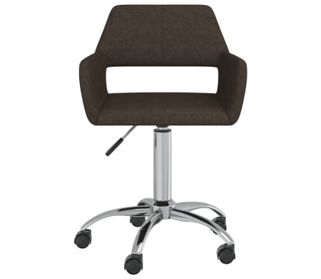 vidaXL Chaise pivotante de bureau Marron foncé Tissu