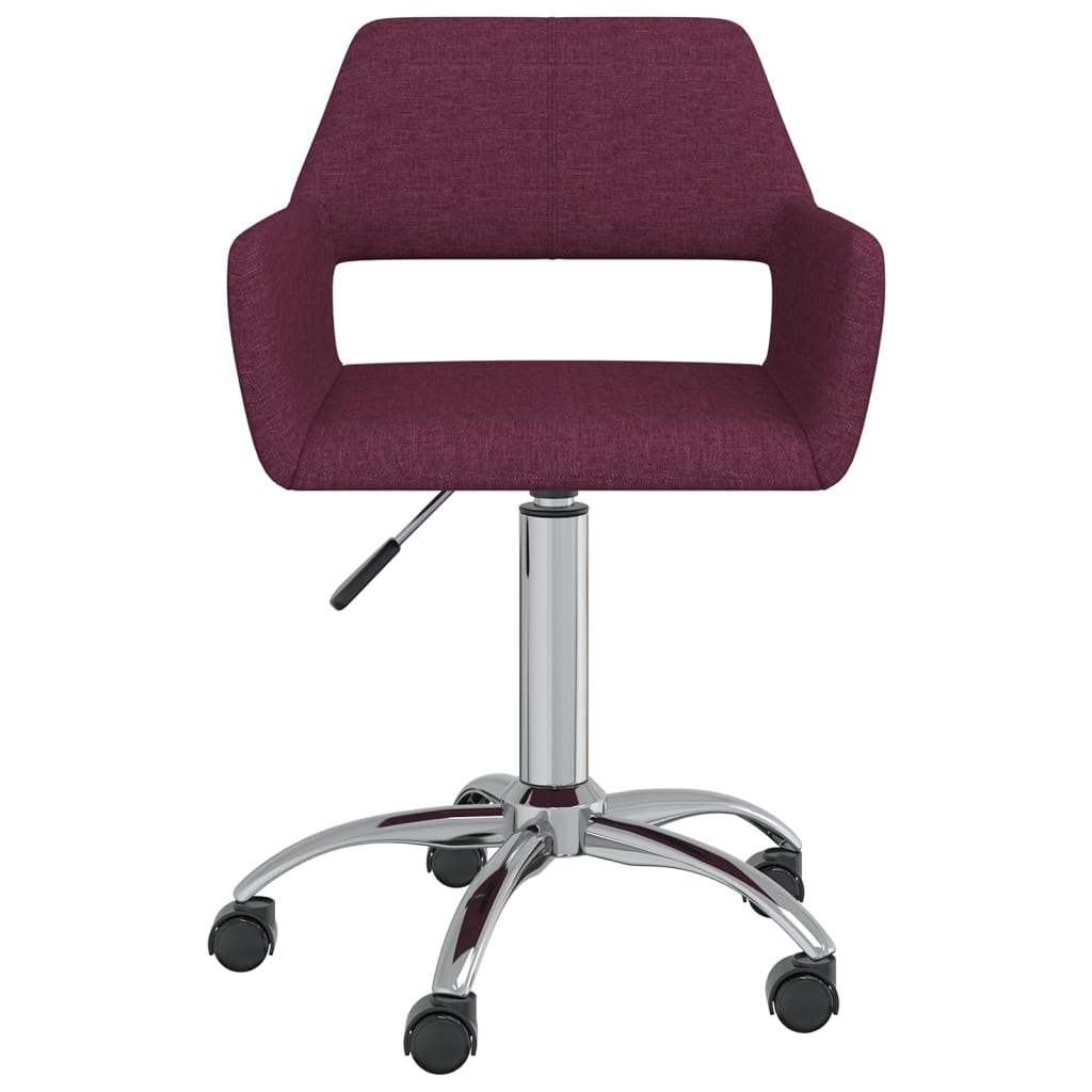 vidaXL Chaise pivotante de bureau Violet Tissu