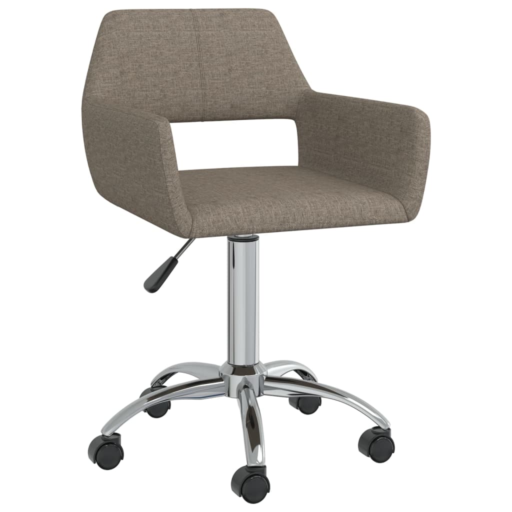 

vidaXL Eetkamerstoelen draaibaar 2 st stof taupe