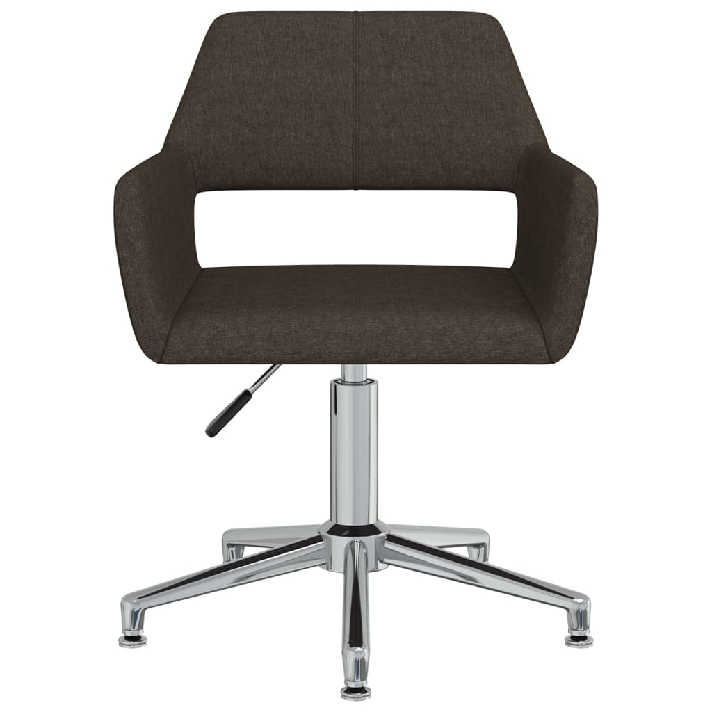 vidaXL Obrotowe krzesło biurowe, ciemnobrązowe, tapicerowane tkaniną