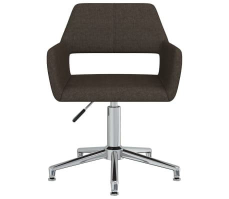 vidaXL Chaise pivotante de bureau Marron foncé Tissu