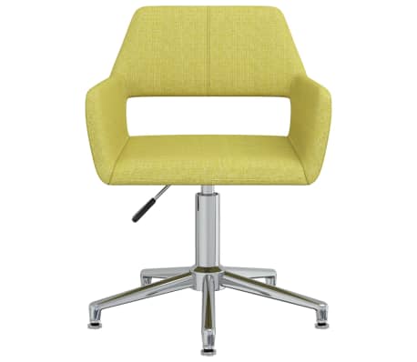 vidaXL Въртящ се офис стол, зелен, текстил