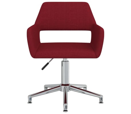 vidaXL Chaises pivotantes à manger lot de 2 rouge bordeaux tissu