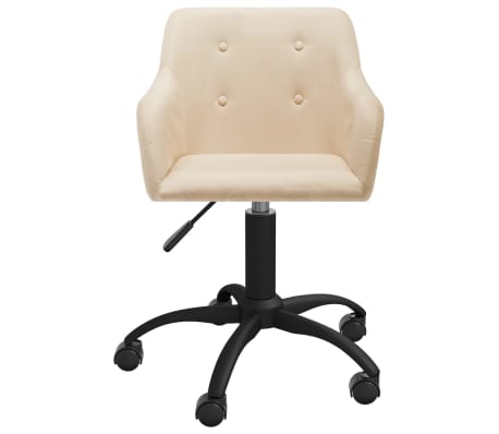 vidaXL Chaise pivotante de bureau Crème Tissu